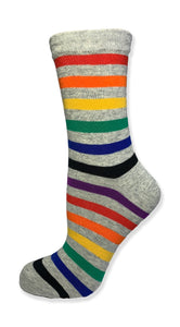 Unisex Ankle Height Rainbow Striped Sock