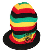 Load image into Gallery viewer, Rasta Color Large Knit Hat w/ Brim 420 Bob Marley - Neon Nation
