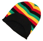 Load image into Gallery viewer, Rasta Color Large Knit Hat w/ Brim 420 Bob Marley - Neon Nation
