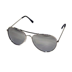 Unisex Kid Sized Aviator Sunglasses W/ Silver Mirrored Lens
