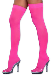 Women's Colored Opaque Thigh High Stockings