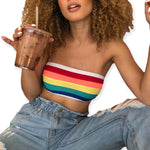 Load image into Gallery viewer, Rainbow Stripe Pattern Crop Tube Top

