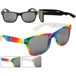 Load image into Gallery viewer, Rainbow Colored Striped Wayfarer Style Sunglasses - Neon Nation
