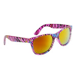 Load image into Gallery viewer, Neon Zebra Print w/ Splattered Paint Mirrored Wayfarer Sunglasses

