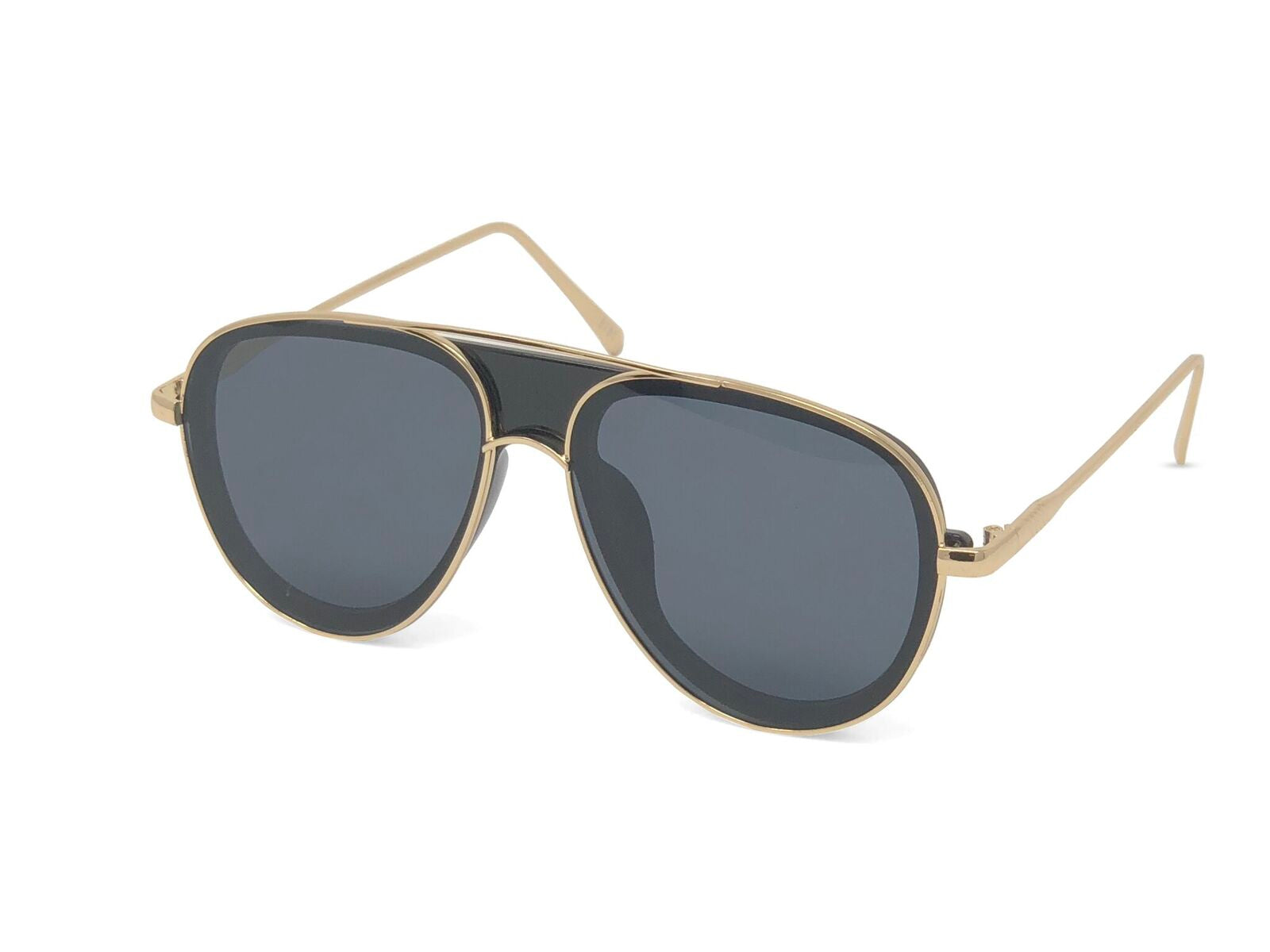 Designer Modern Transparent Frame Aviator Sunglasses w/ Mirror Lens