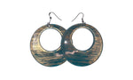 Load image into Gallery viewer, Neon Nation Round Hoop Drop Down Earrings w/Shiny Gold Brush Finish
