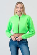 Load image into Gallery viewer, CROPPED FLEECE JACKET
