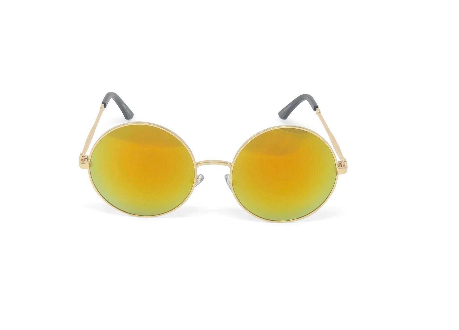 Round Large Circular Colored Mirrored Sunglasses