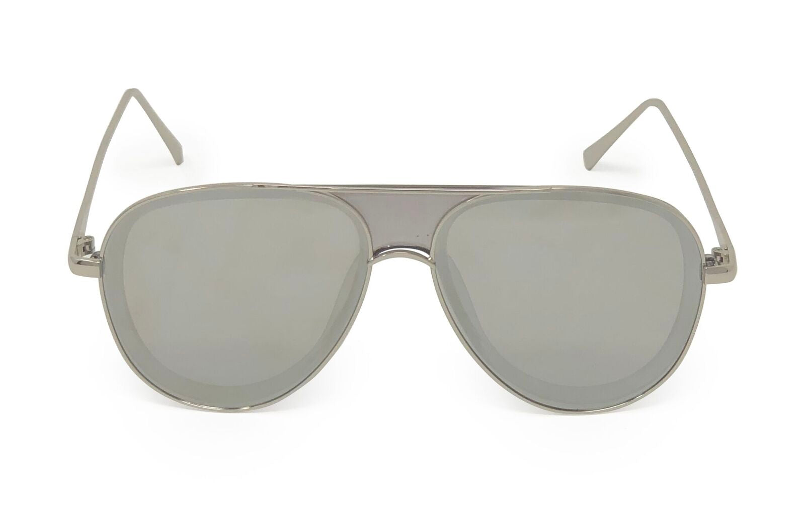 Designer Modern Transparent Frame Aviator Sunglasses w/ Mirror Lens